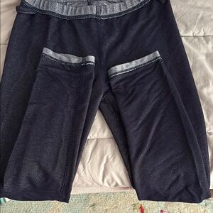SO Kids Black Leggings with Gray Trim